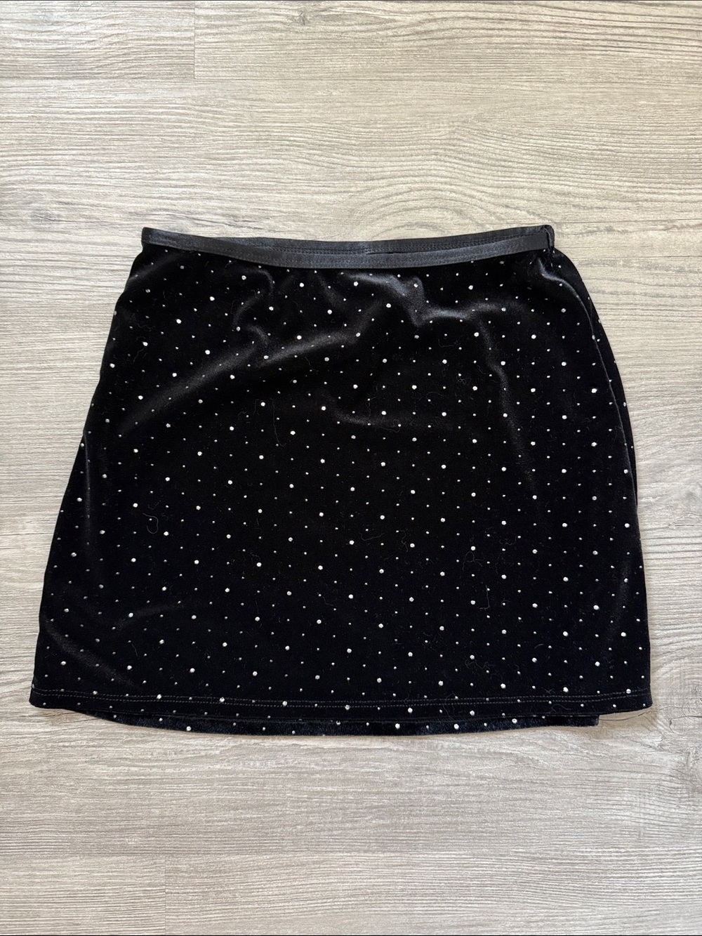art class Black Velvet Mini Skirt with Silver Studs